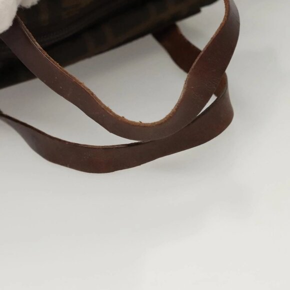 FENDI Zucca Canvas Hand Bag Black Brown Auth - Picture 7 of 15
